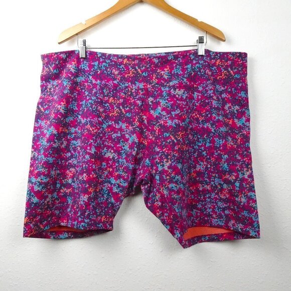 Columbia Trek Shorts Women's Plus Size 3X Pink Elastic Waist 1/2 Tight - Picture 1 of 9